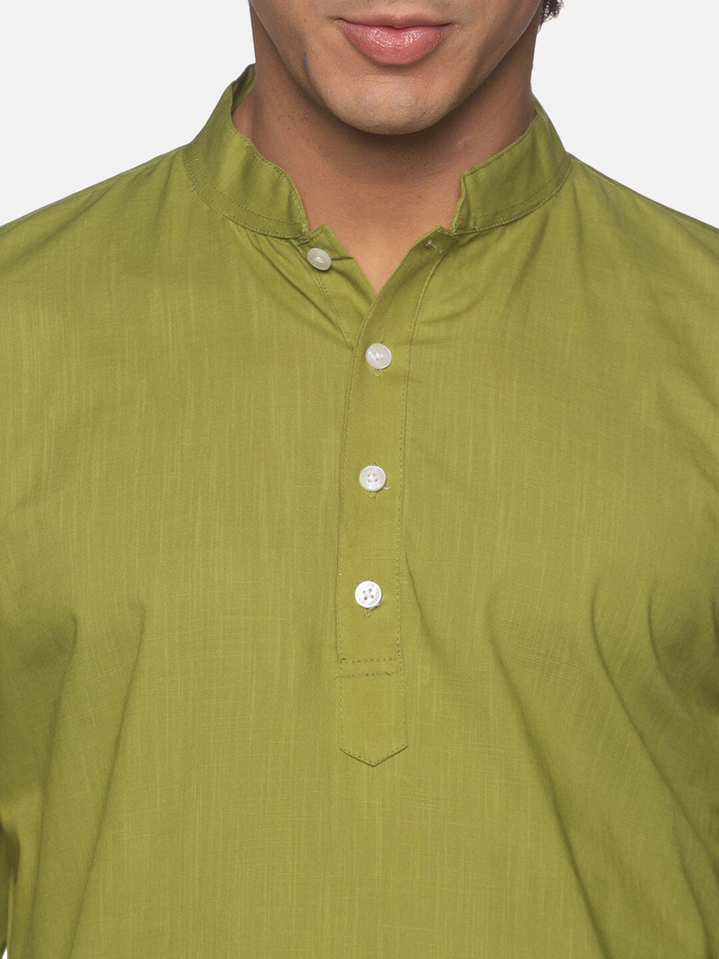 Sethukrishna Green Pure Cotton Kurta with Pyjamas For Men | Grocsy