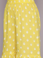 HERE&NOW Ethnic Motifs Printed Gotta Patti Pure Cotton Kurta with Sharara & Dupatta | Grocsy