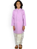Sethukrishna Boys Purple and White Pure Cotton Kurta with Dhoti Pant | Grocsy