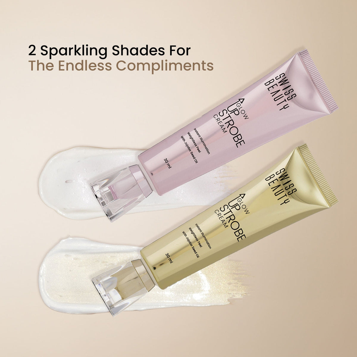 Swiss Beauty Glow Up Strobe Cream, Dewy Radiance, Versatile Use With Jojoba Oil - 1 Pink Twilight | Grocsy
