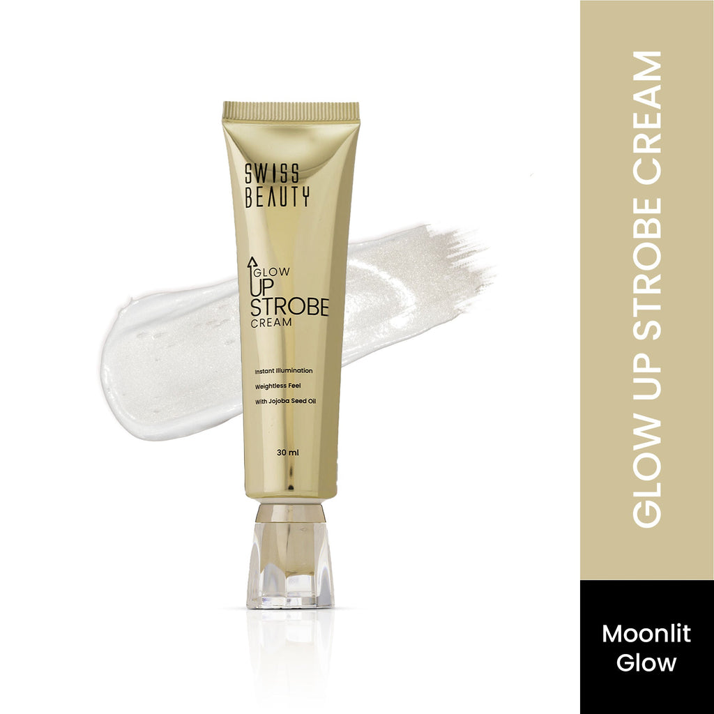 Swiss Beauty Glow Up Strobe Cream, Dewy Radiance, Versatile Use With Jojoba Oil - 2 Moonlit Glow | Grocsy