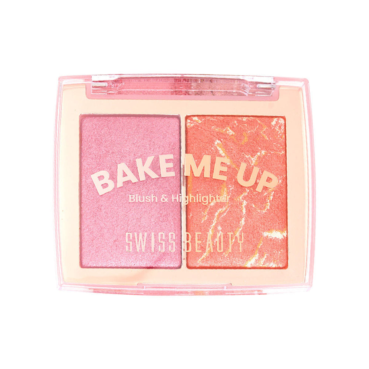 Swiss Beauty Bake Me Up Blush & Highlighter , 2-In-1 Baked Formula, Long-Lasting - Pink Macaron | Grocsy