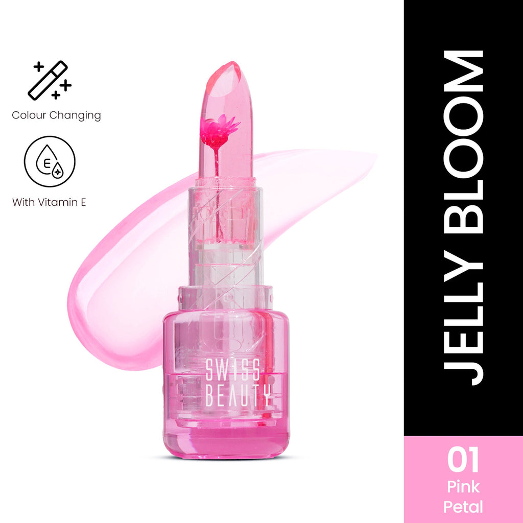 Swiss Beauty Jelly Bloom PH Lip Balm, Colour-Changing Tint, Hydrating With Vitamin E | Grocsy