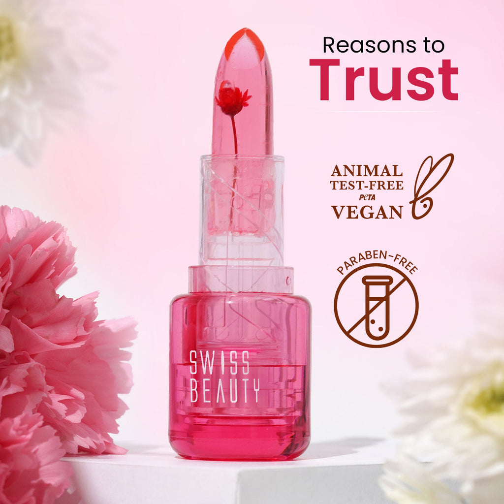 Swiss Beauty Jelly Bloom PH Lip Balm, Colour-Changing Tint, Hydrating With Vitamin E | Grocsy