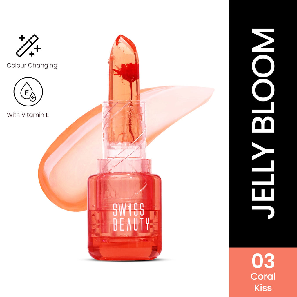 Swiss Beauty Jelly Bloom PH Lip Balm, Colour-Changing Tint, Hydrating With Vitamin E | Grocsy