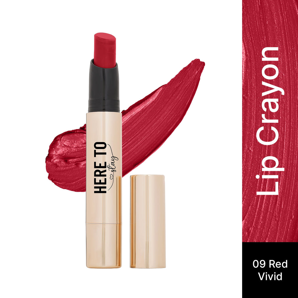 Swiss Beauty Select Here To Stay Lip Crayon Velvety-Matte Finish , 12-Hour Stay - 9 Red Vivid | Grocsy