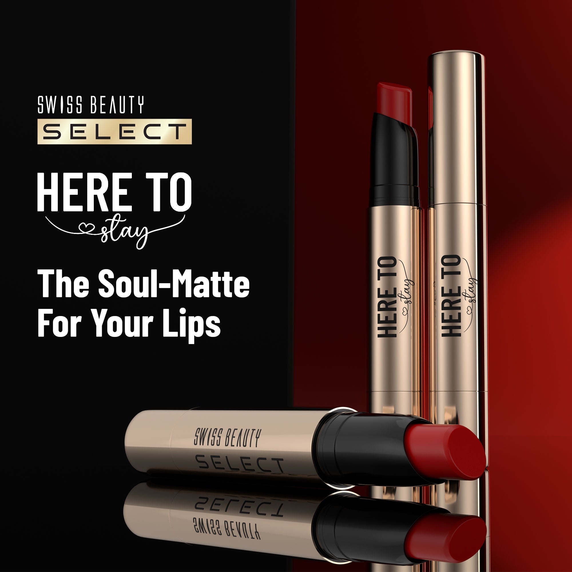 Swiss Beauty Select Here To Stay Lip Crayon Velvety-Matte Finish , 12-Hour Stay - 9 Red Vivid | Grocsy