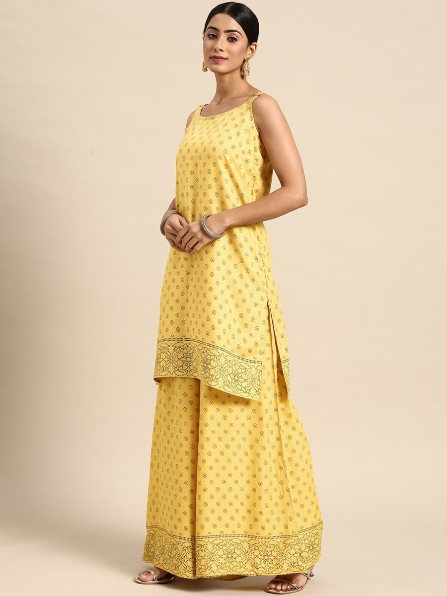 All About You Women Yellow Printed Kurta with Palazzos & Dupatta | Grocsy