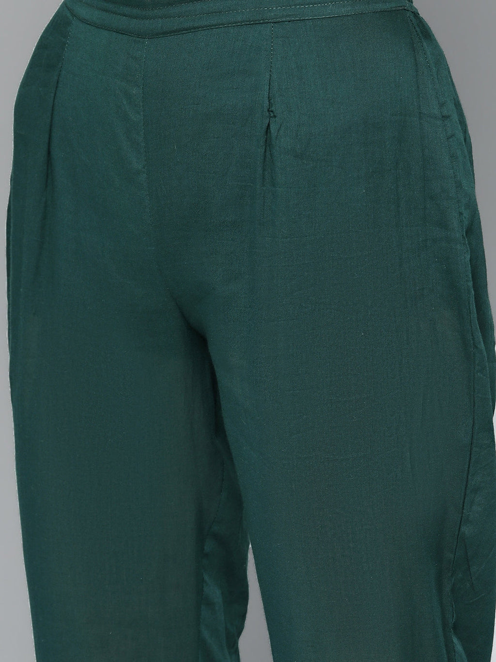 HERE&NOW Women Green & White Ethnic Motifs Embroidered Kurta with Trousers & With Dupatta | Grocsy