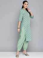 HERE&NOW Women Off White Ethnic Motifs Printed Pure Cotton Kurta with Palazzos & With Dupatta | Grocsy