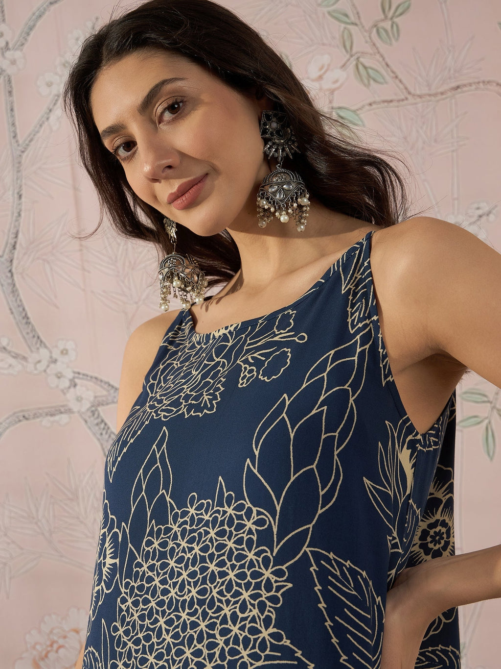 InWeave Peacock Teal Rose Leaf Strappy Set | Grocsy
