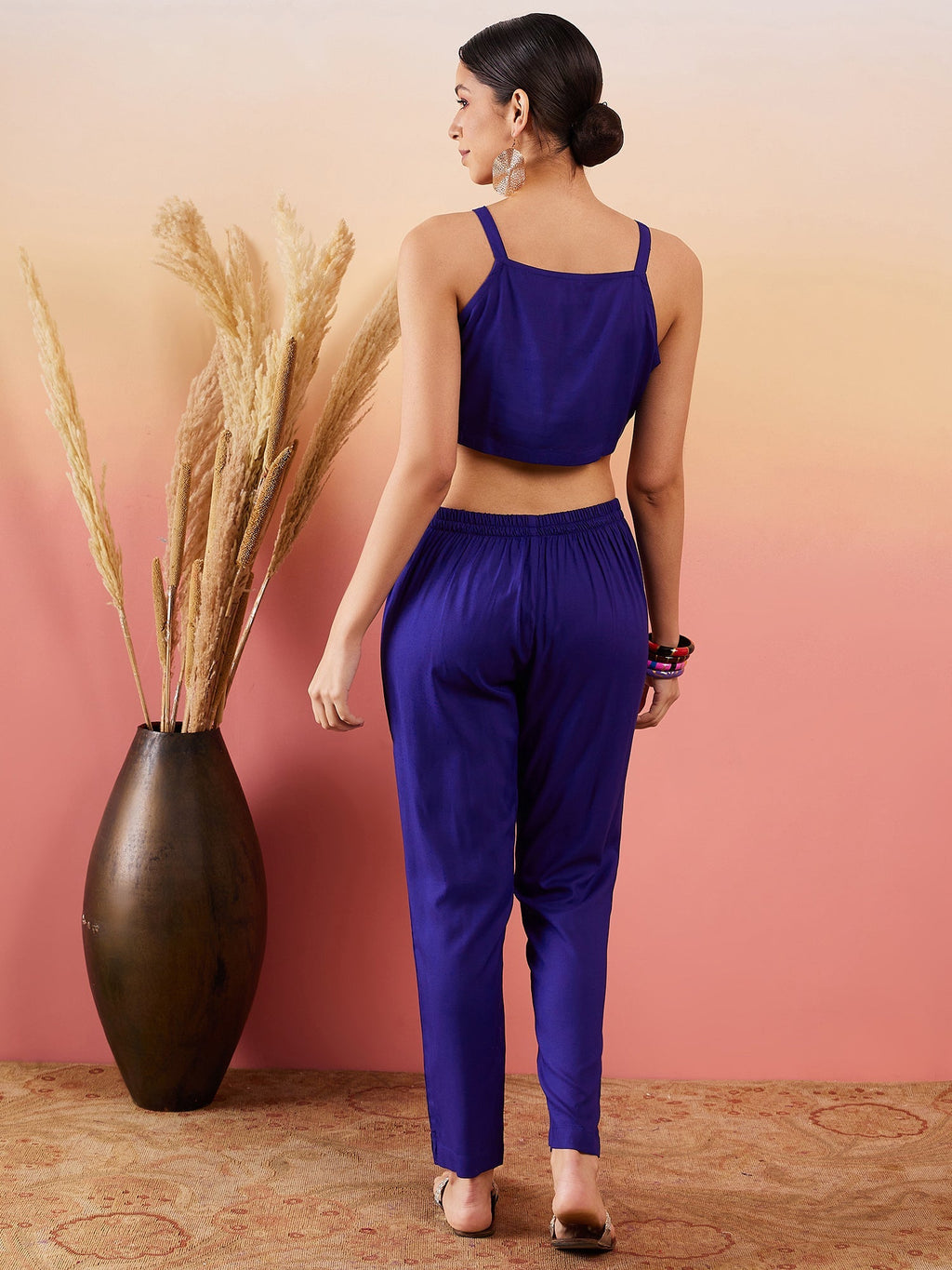 InWeave Blue 3 Piece Co Ord Set With Belt | Grocsy