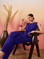 InWeave Blue 3 Piece Co Ord Set With Belt | Grocsy