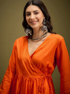InWeave Orange Angrakha Dhoti Co Ord Set | Grocsy