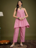 InWeave Pink Small Check Strappy Co Ord Set | Grocsy