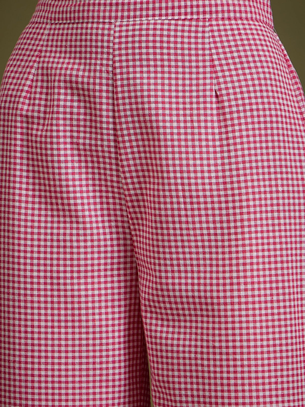 InWeave Pink Small Check Strappy Co Ord Set | Grocsy