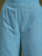 InWeave Cyan Blue Small Check Strappy Co Ord Set | Grocsy
