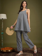 InWeave Black Small Check Strappy Co Ord Set | Grocsy
