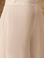 InWeave White Round Neck Short Palazzo Set | Grocsy