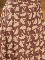 InWeave Light Brown Off White V Neck Flared Kurta Set | Grocsy