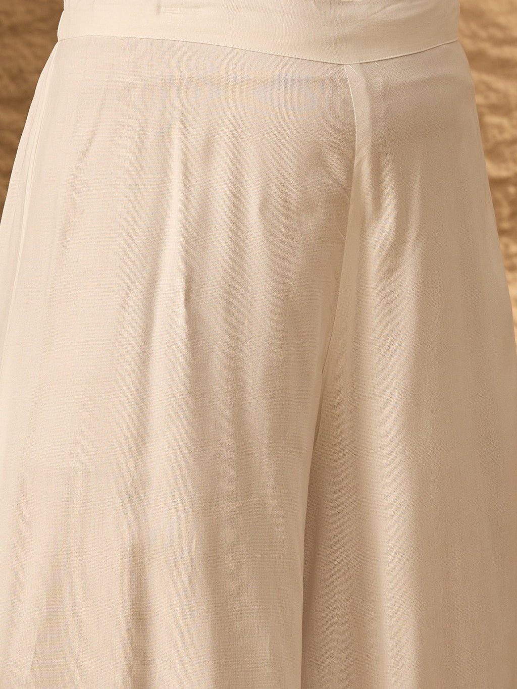 InWeave White Flared Kurta Palazzo Set | Grocsy