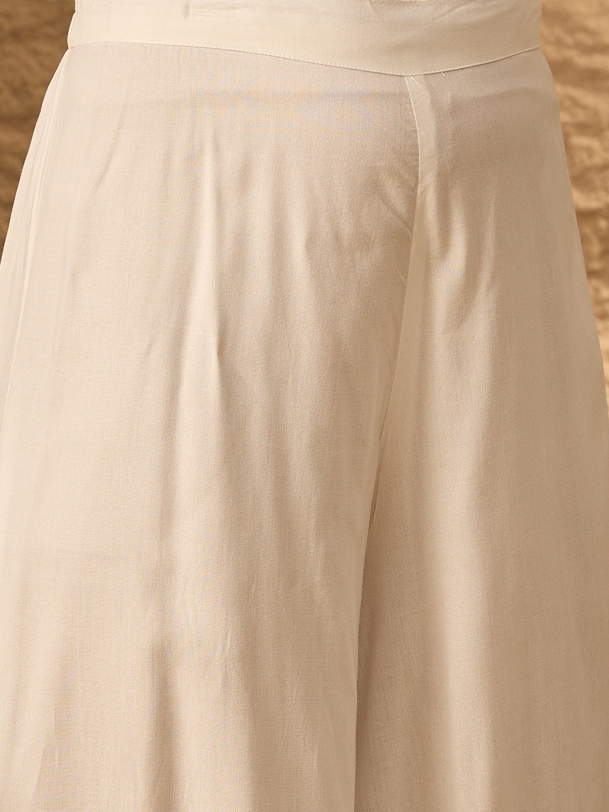 InWeave White Flared Kurta Palazzo Set | Grocsy