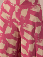 InWeave Punch Pink Beige Kurta Set | Grocsy