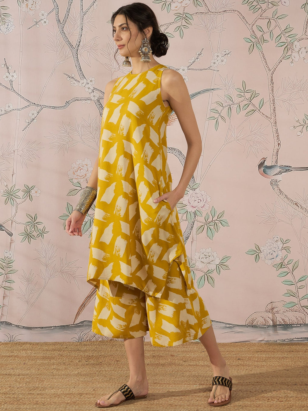 InWeave Honey Yellow Beige Kurta Set | Grocsy