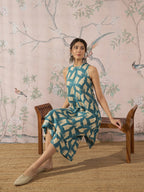 InWeave Marin Teal Beige Kurta Set | Grocsy