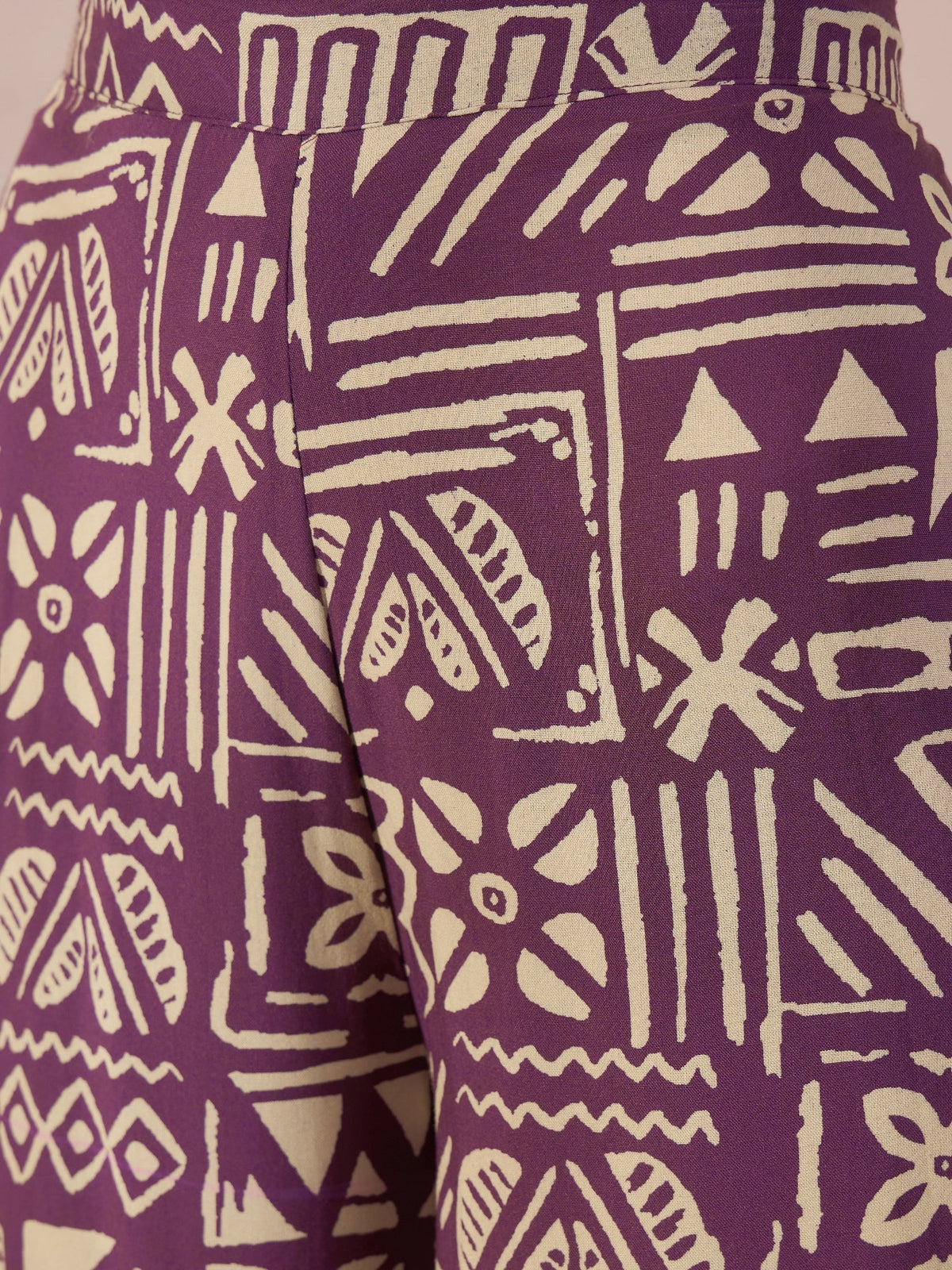 InWeave Dusty Mauve Ethnic Flared Kurta Set | Grocsy