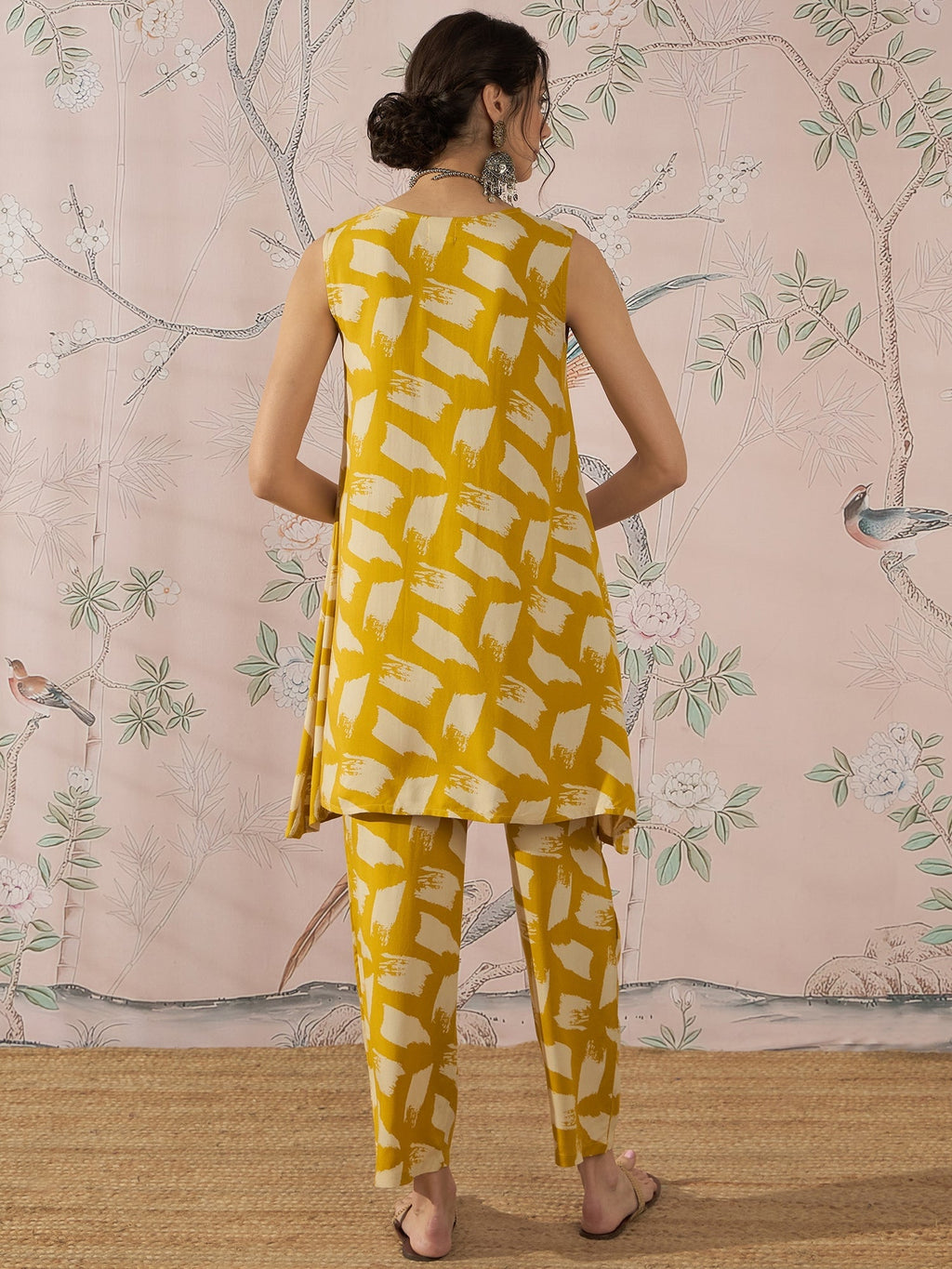 InWeave Honey Yellow Beige Slit Kurta Set | Grocsy
