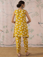 InWeave Honey Yellow Beige Slit Kurta Set | Grocsy