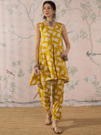 InWeave Honey Yellow Beige Slit Kurta Set | Grocsy