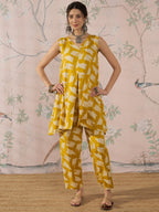 InWeave Honey Yellow Beige Slit Kurta Set | Grocsy