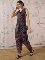 InWeave Black Pink Kurta Dhoti Set | Grocsy
