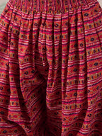 InWeave Dark Pink Cream Kurta Dhoti Set | Grocsy