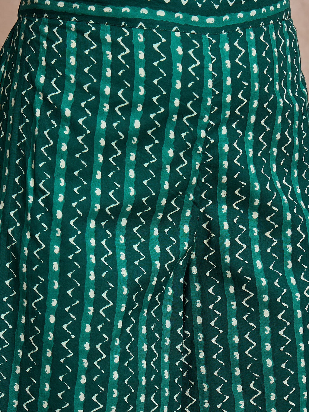InWeave Teal Zig Zag Round Neck Kurta Set | Grocsy