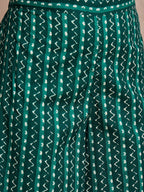InWeave Teal Zig Zag Round Neck Kurta Set | Grocsy