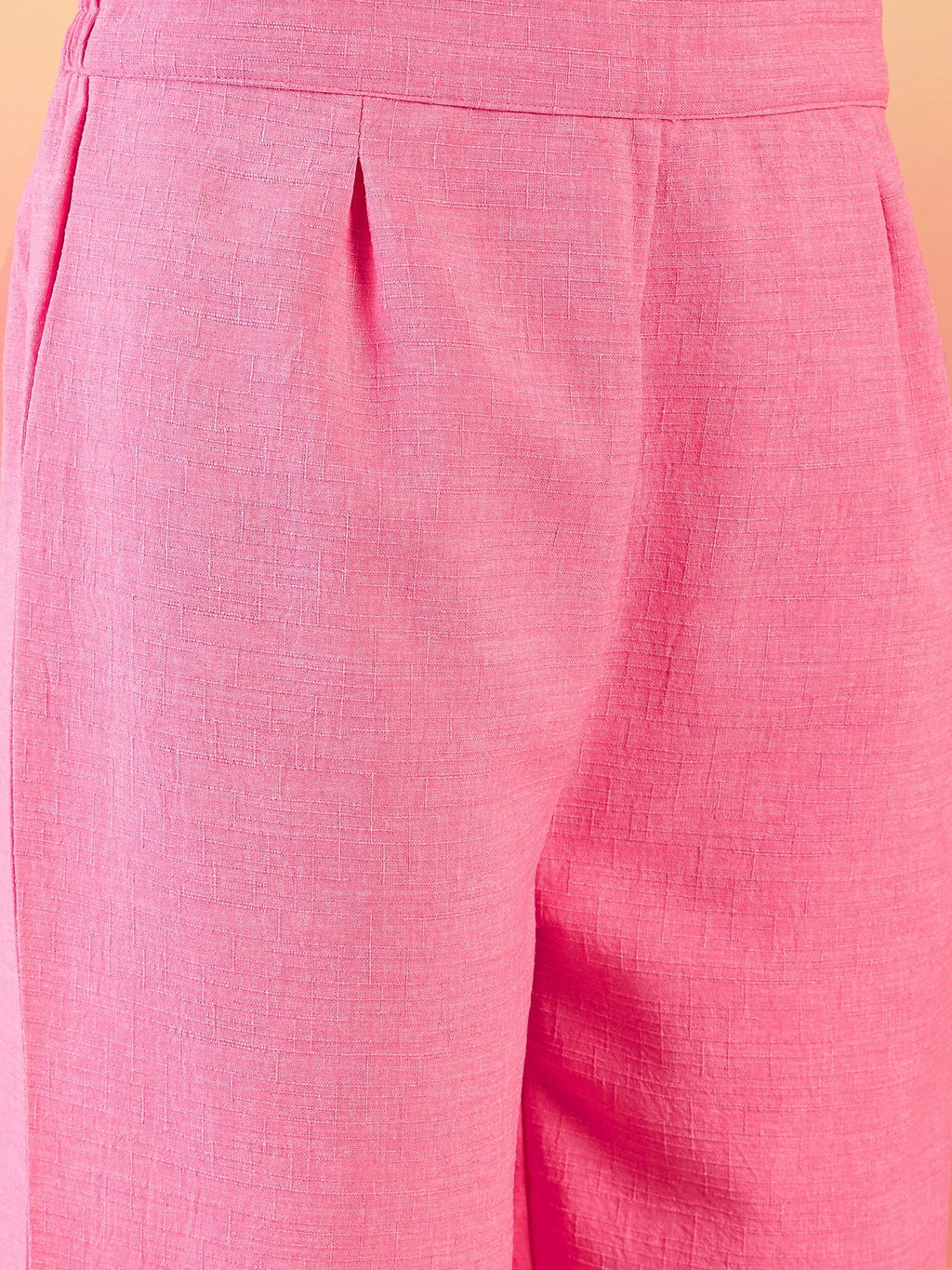 InWeave Pink White Rubber R Neck Kurta Set | Grocsy