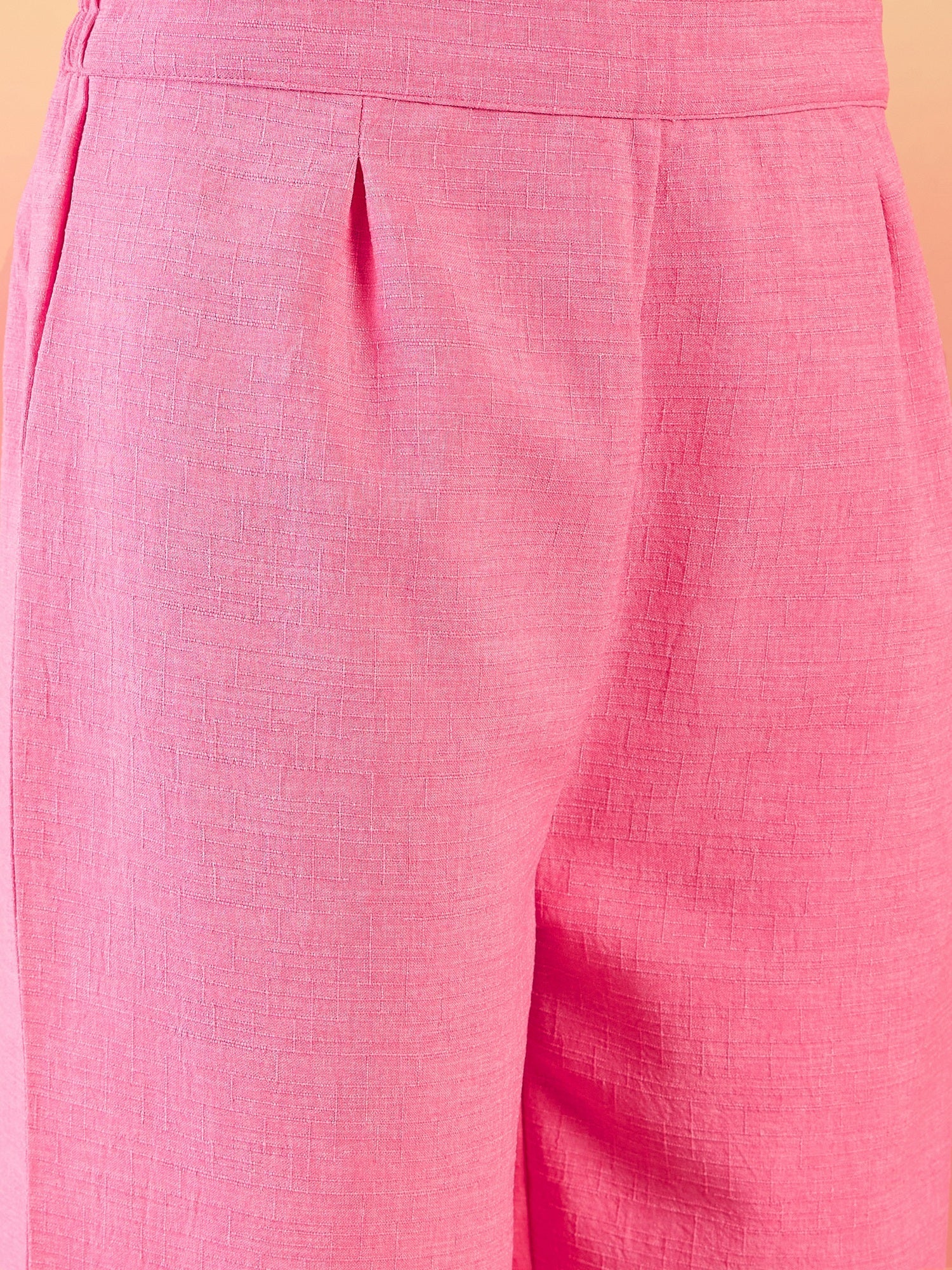InWeave Pink White Rubber R Neck Kurta Set | Grocsy