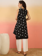 InWeave Black Embroidery R Neck White Set | Grocsy