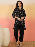 InWeave Black Embroidery Mandarin Black Set | Grocsy