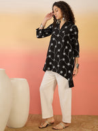 InWeave Black Embroidery Mandarin White Set | Grocsy
