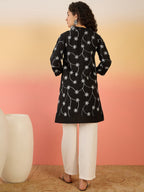 InWeave Black Embroidery Mandarin White Set | Grocsy