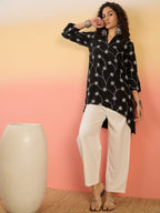 InWeave Black Embroidery Mandarin White Set | Grocsy