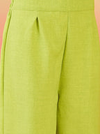 InWeave Green White Rubber R Neck Kurta Set | Grocsy