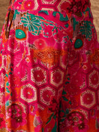 InWeave Fuchsia Orange V-Flared Kurta Set | Grocsy