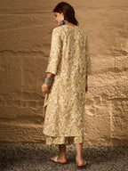 InWeave Off White Swirl V-Flared Kurta Set | Grocsy