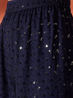 InWeave Blue Chikankari Short Kurta Set | Grocsy