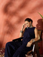 InWeave Blue Chikankari Short Kurta Set | Grocsy